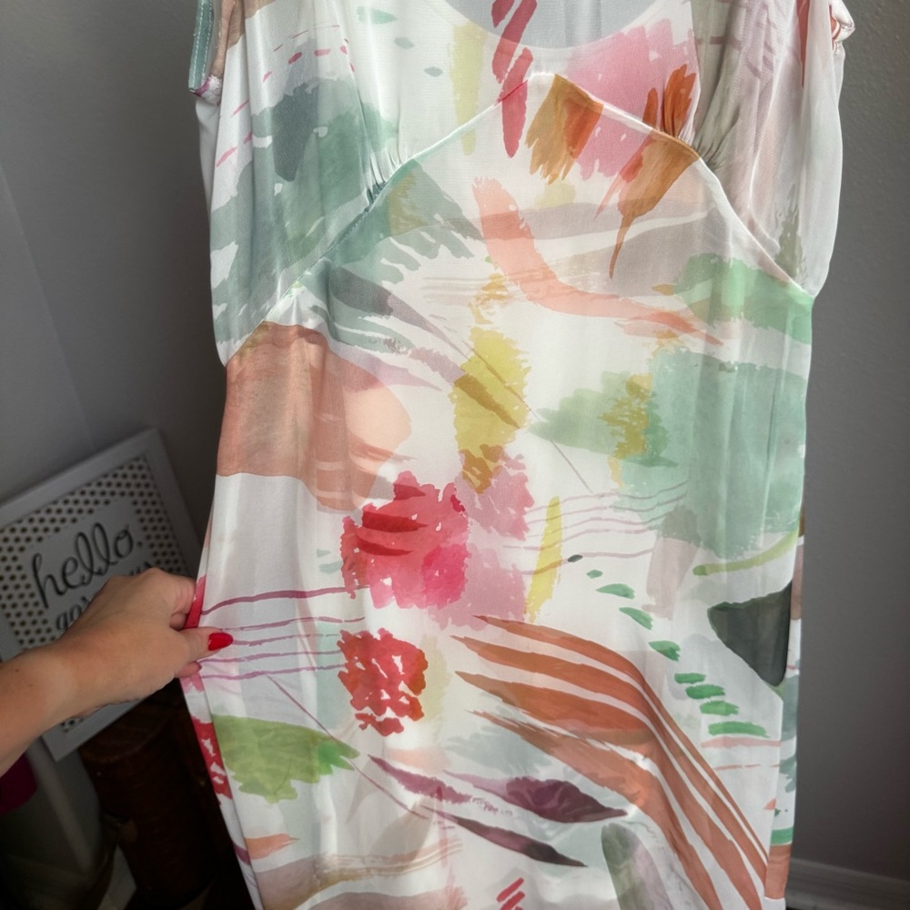 NWT Antonio Melani x M.G. Style Mal Paint Streak Maxi Dress Sz 6 - Picture 9 of 11